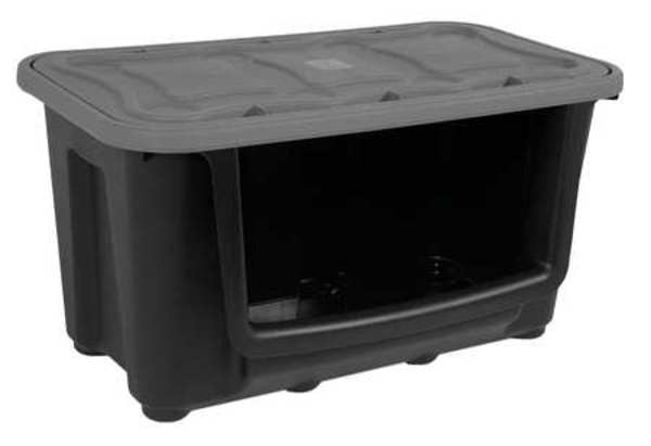 Stacking Container, Black, Polypropylene, 15 7/8 in L, 17 in W, 15 5/8 in H