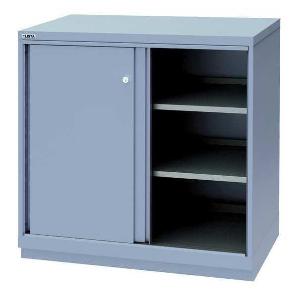 Steel Sliding Door Base Shelf Cabinet, 40.28 in W, 39-3/8 in H