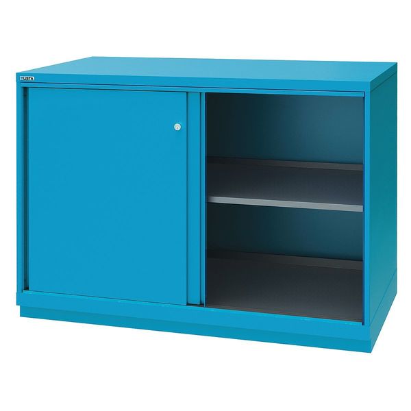 Steel Sliding Door Base Shelf Cabinet, 56.34 in W, 39-3/8 in H