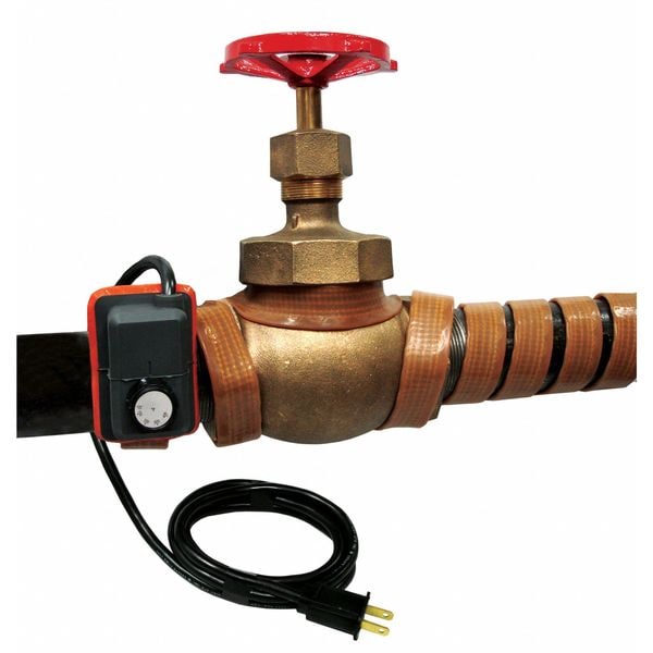 Heating Tape, Adjustable Thermostat Control, 120VAC, 288W, 1