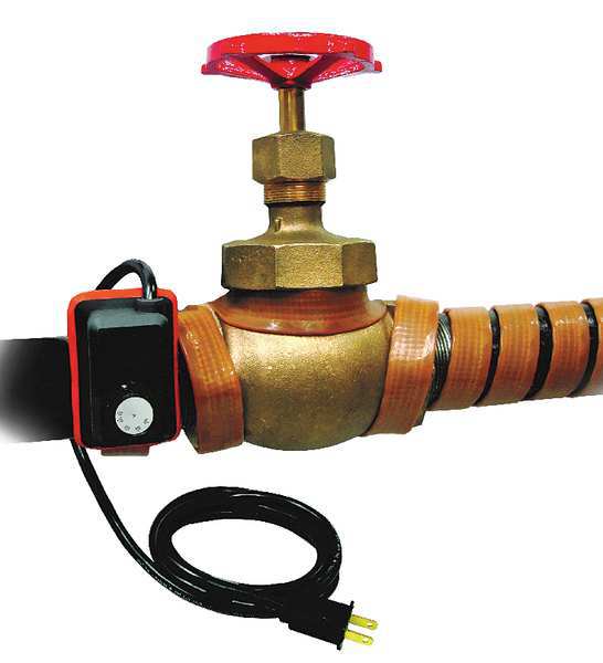 Heating Tape, Adjustable Thermostat Control, 120VAC, 576W, 2