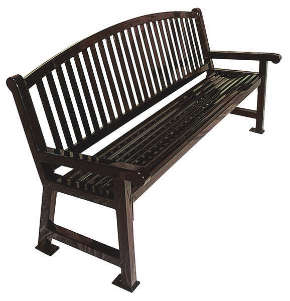 Outdoor Bench, 72 in. L, 27 in. W, Black