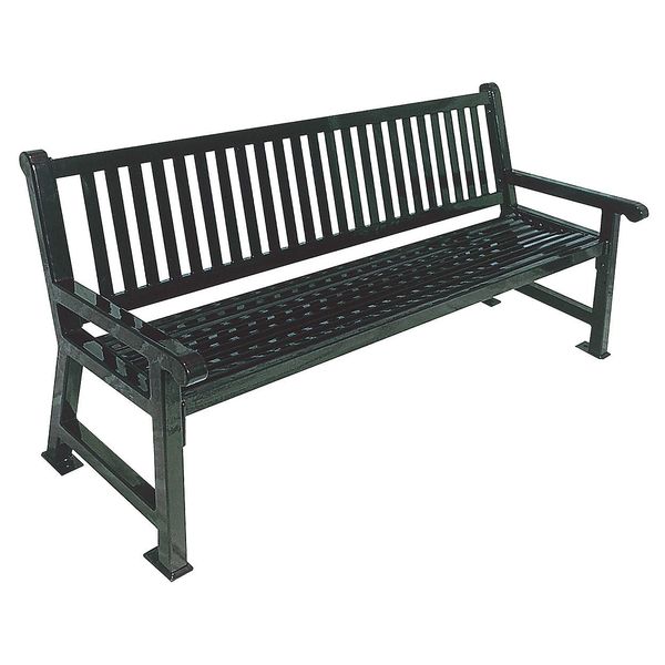 Outdoor Bench, 72 in. H, 27 in. W, Black