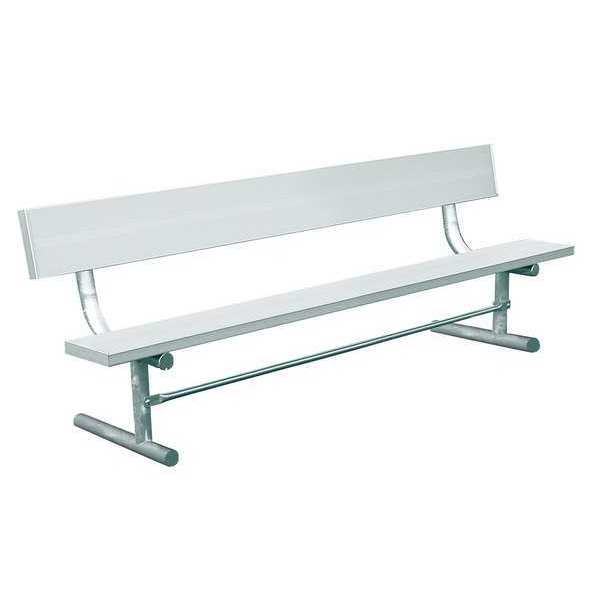 Outdoor Bench, 72 in. L, Silver