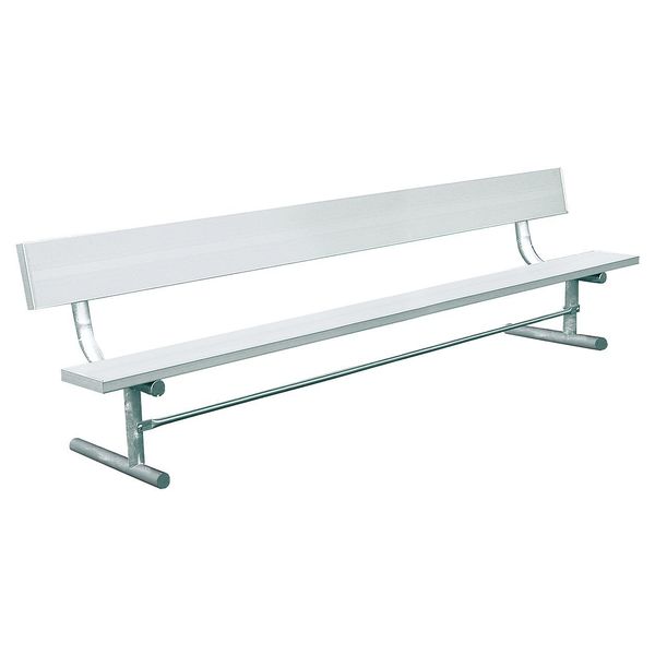Outdoor Bench, 96 in. L, Silver