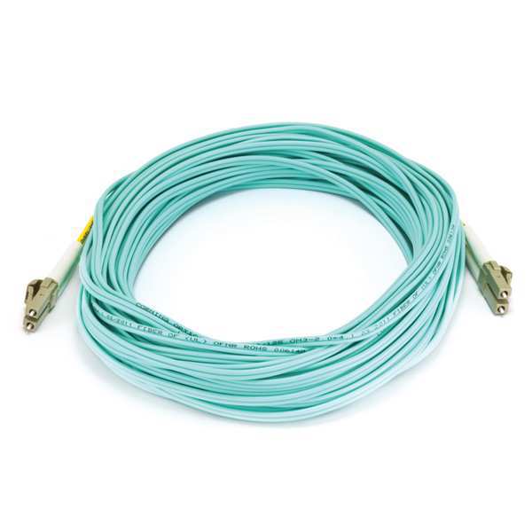 Fiber Optic Patch Cord, LC/LC, 15m, Aqua