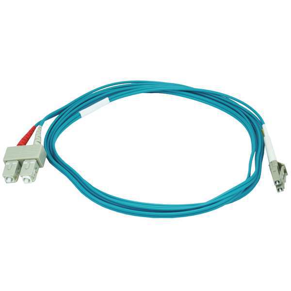 Fiber Optic Patch Cord, LC/SC, 2m, Aqua