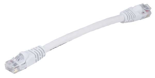 Ethernet Cable, Cat 6, White, 0.5 ft.