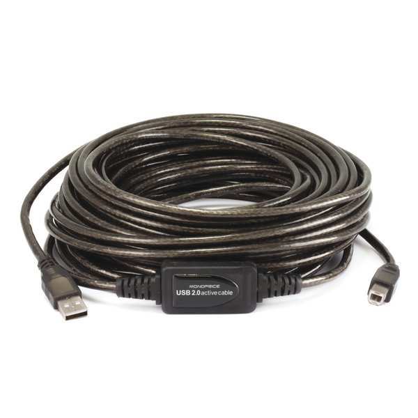 USB 2.0 Active Cable, 49ft.L, Black