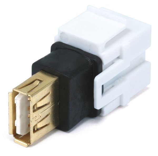 Datacom Jack, USB2.0A(F/F), Flush, Wht