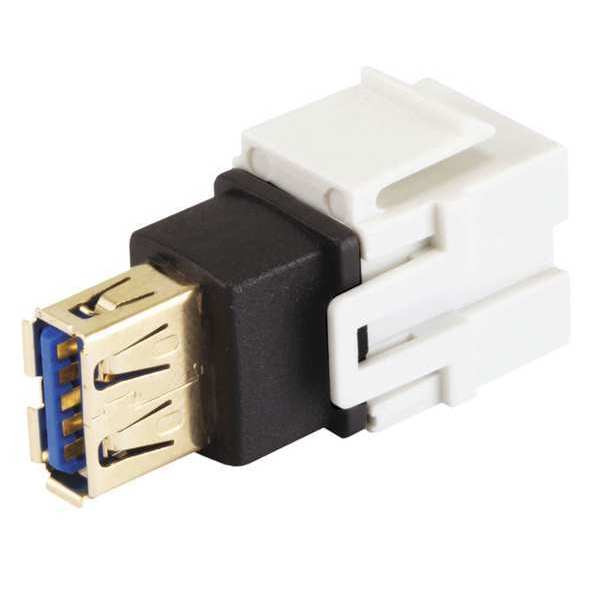 Datacom Jack, USB3.0A(F/F), Flush, Wht