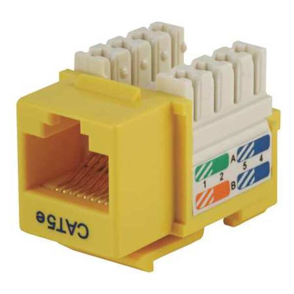 Datacom Jack, Cat5, Punch Down, Yellow