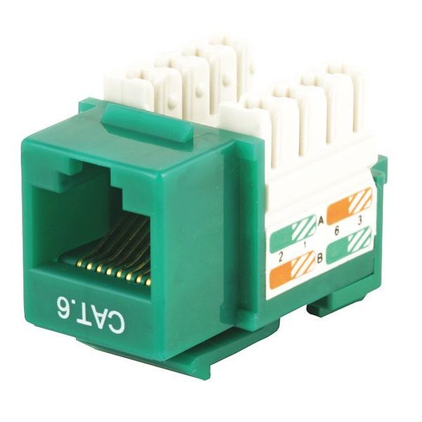 Datacom Jack, Cat6, Punch Down, Green