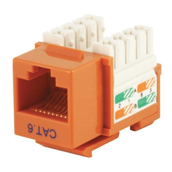 Datacom Jack, Cat6, Punch Down, Orange