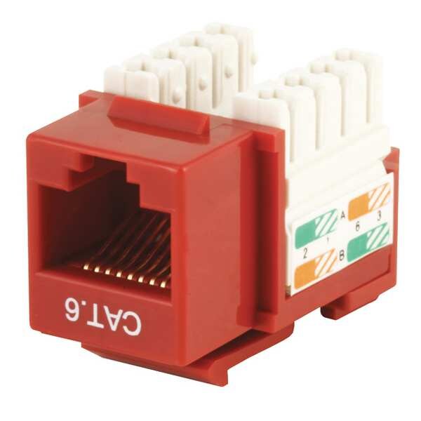 Datacom Jack, Cat6, Punch Down, Red
