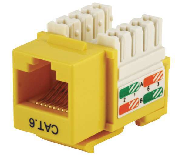 Datacom Jack, Cat6, Punch Down, Yellow