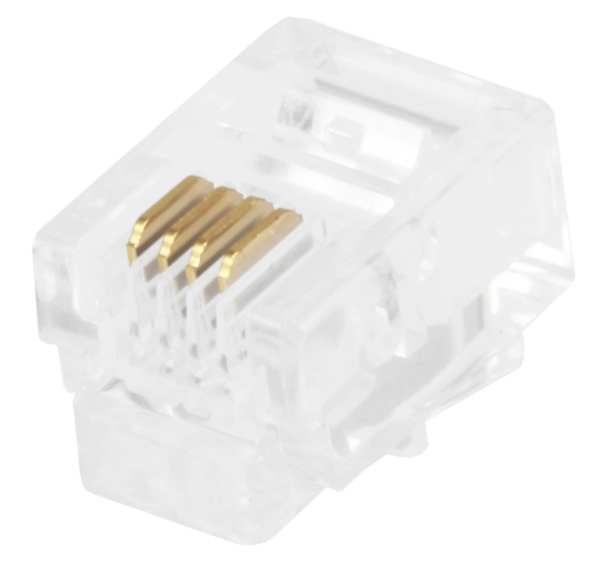 Plug, Modular, RJ11, 6P4C, Stranded, PK50