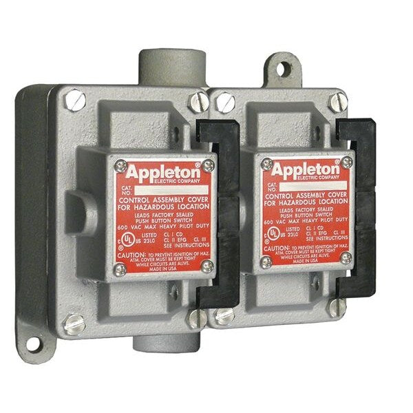 Control Station, 1/2 In, 2 Gang, 10A @ 600V