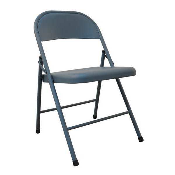 Folding Chair, Steel, Blue, 300 lb.