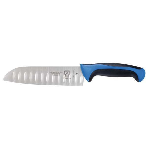 Santoku Knife, Granton Edge, 7 In., Blue