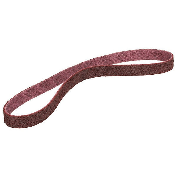 Sanding Belt, 3/4 in W, 20 1/2 in L, Coated/Non-Woven Blend, Aluminum Oxide, Medium, SC-BS, Maroon