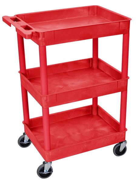 Thermoplastic Resin (Shelf)/High Density Polyethylene (Leg) Flat, 3 Shelves, 300 lb
