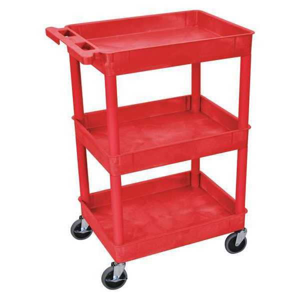 Thermoplastic Resin (Shelf)/High Density Polyethylene (Leg) Flat, 3 Shelves, 300 lb