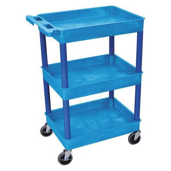 Thermoplastic Resin (Shelf)/High Density Polyethylene (Leg) Flat, 3 Shelves, 300 lb