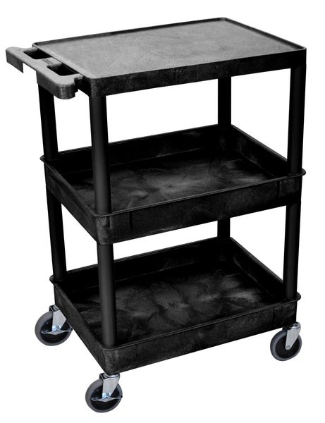 Thermoplastic Resin (Shelf)/High Density Polyethylene (Leg) Flat, 3 Shelves, 300 lb