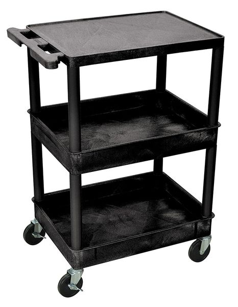 Thermoplastic Resin (Shelf)/High Density Polyethylene (Leg) Flat, 3 Shelves, 300 lb