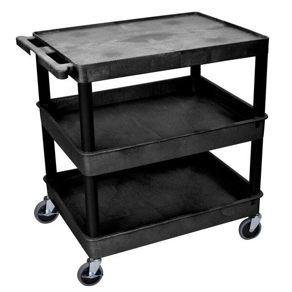 Thermoplastic Resin (Shelf)/High Density Polyethylene (Leg) Flat, 3 Shelves, 400 lb