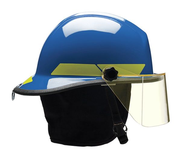 Fire Helmet, Blue, Thermoplastic