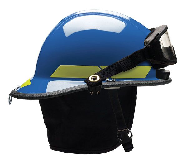 Fire Helmet, Blue, Thermoplastic