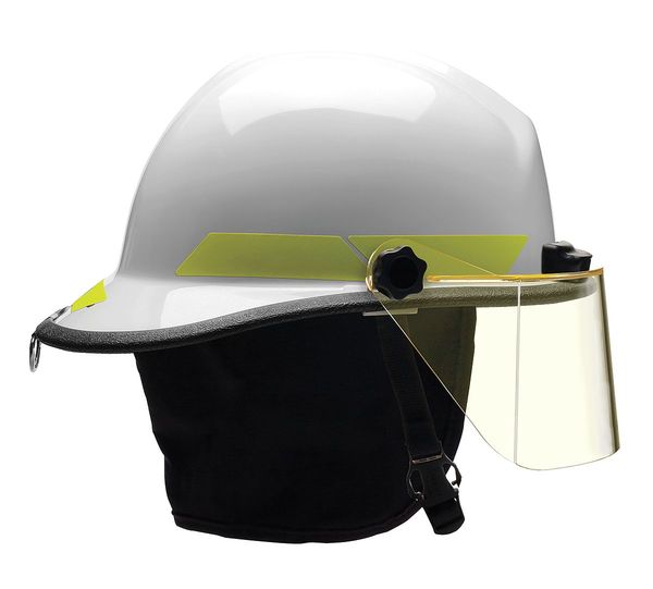 Fire Helmet, White, Thermoplastic