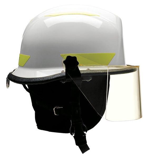 Fire/Rescue Helmet, White, Thermoplastic