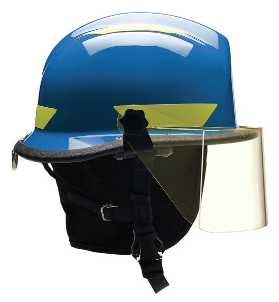 Fire/Rescue Helmet, Blue, Thermoplastic