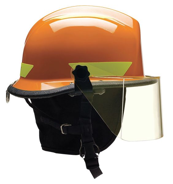 Fire/Rescue Helmet, Orange, Thermoplastic