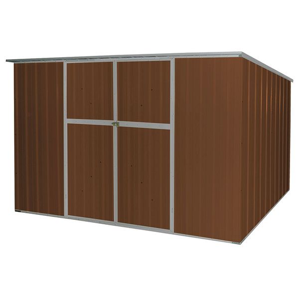 342 cu ft Steel Outdoor Storage Shed, Brown