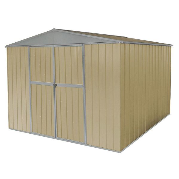 653 cu ft Steel Outdoor Storage Shed, Beige