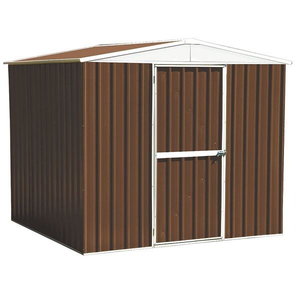 248 cu ft Steel Outdoor Storage Shed, Brown
