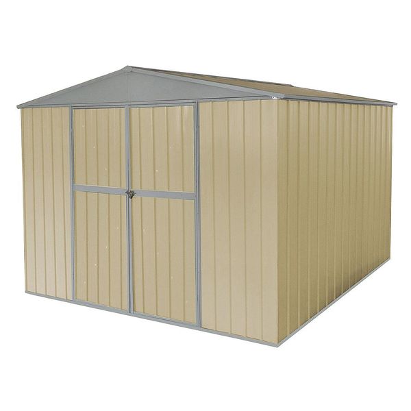 492 cu ft Steel Outdoor Storage Shed, Beige