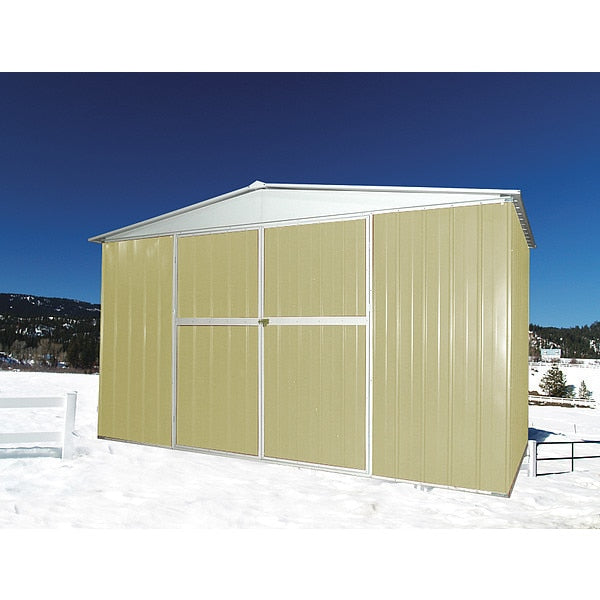 492 cu ft Steel Outdoor Storage Shed, Beige