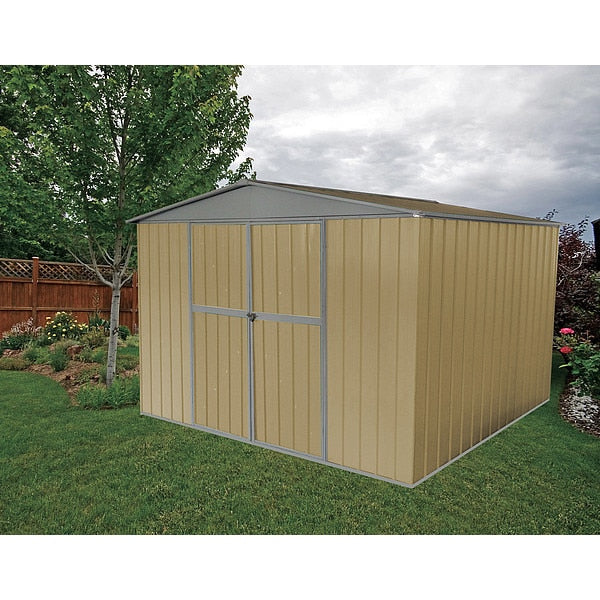 492 cu ft Steel Outdoor Storage Shed, Beige
