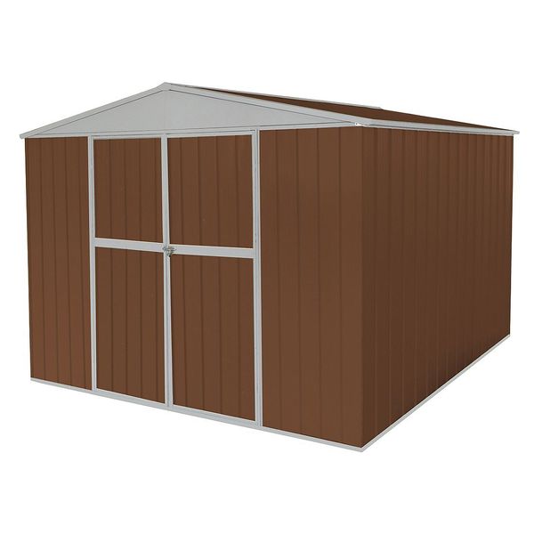 492 cu ft Steel Outdoor Storage Shed, Brown