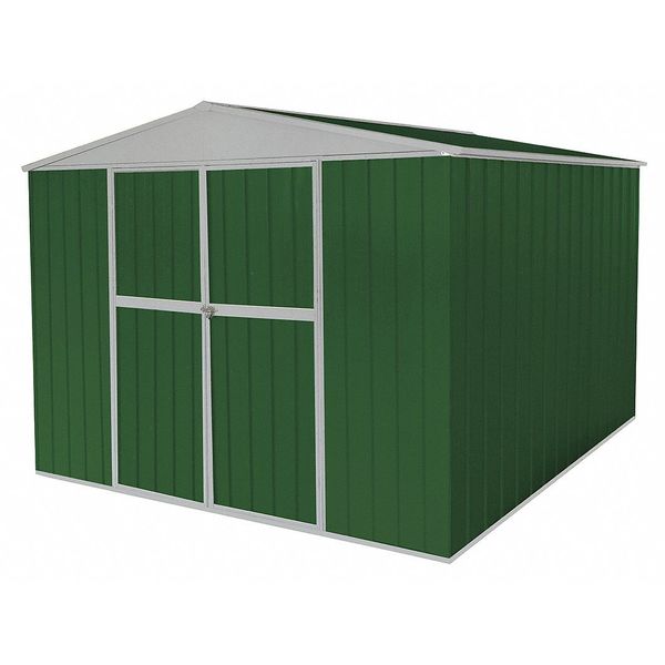 653 cu ft Steel Outdoor Storage Shed, Green