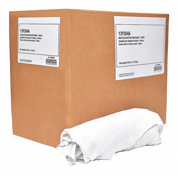Cotton Cloth Rag 25 lb. Varies Sizes, White