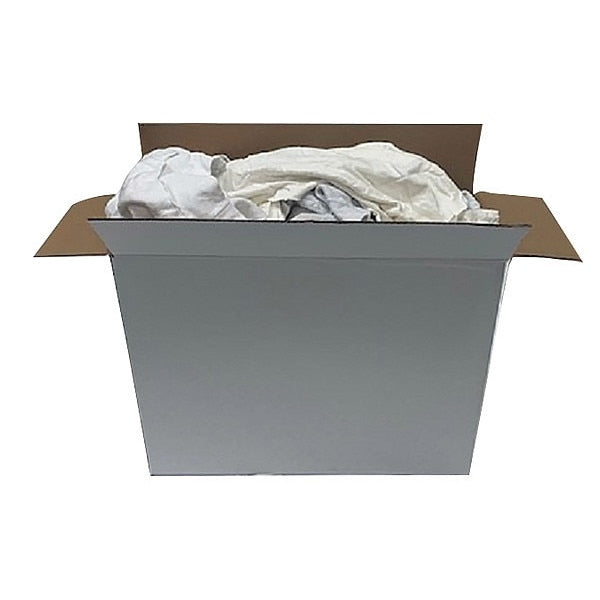 Recycled Cotton Sweatshirt Cloth Rag 50 lb. Varies Sizes, White