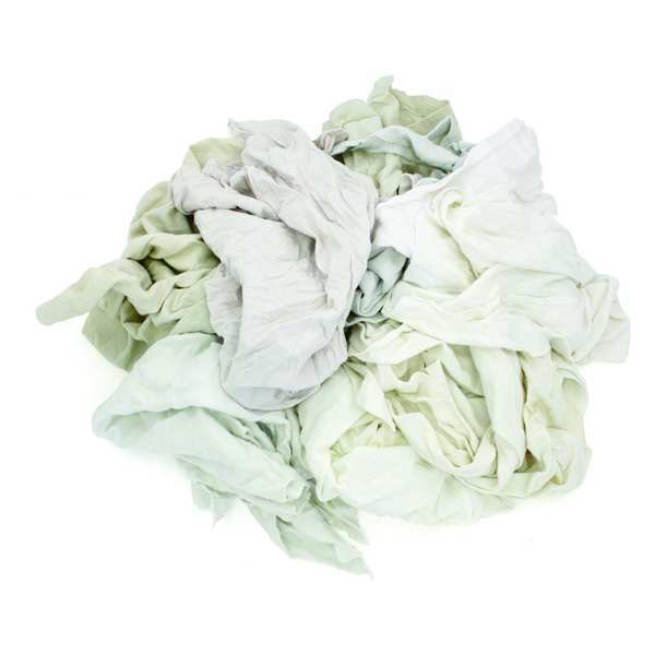 Recycled Cotton T-Shirt Rags 25 lb. Varies, White