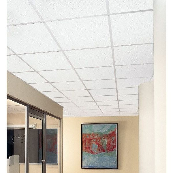 Fine Fissured Ceiling Tile, 24 in W x 24 in L, 12 PK