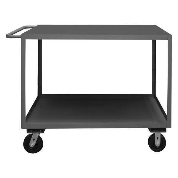 14 ga. Steel Flat Shelf Utility Cart, 2 Shelves, 3000 lb